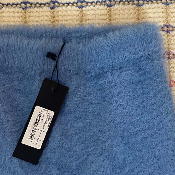 MOTEL ROCKS FUZZY BLUE MINI SKIRT - Picture 3 of 5